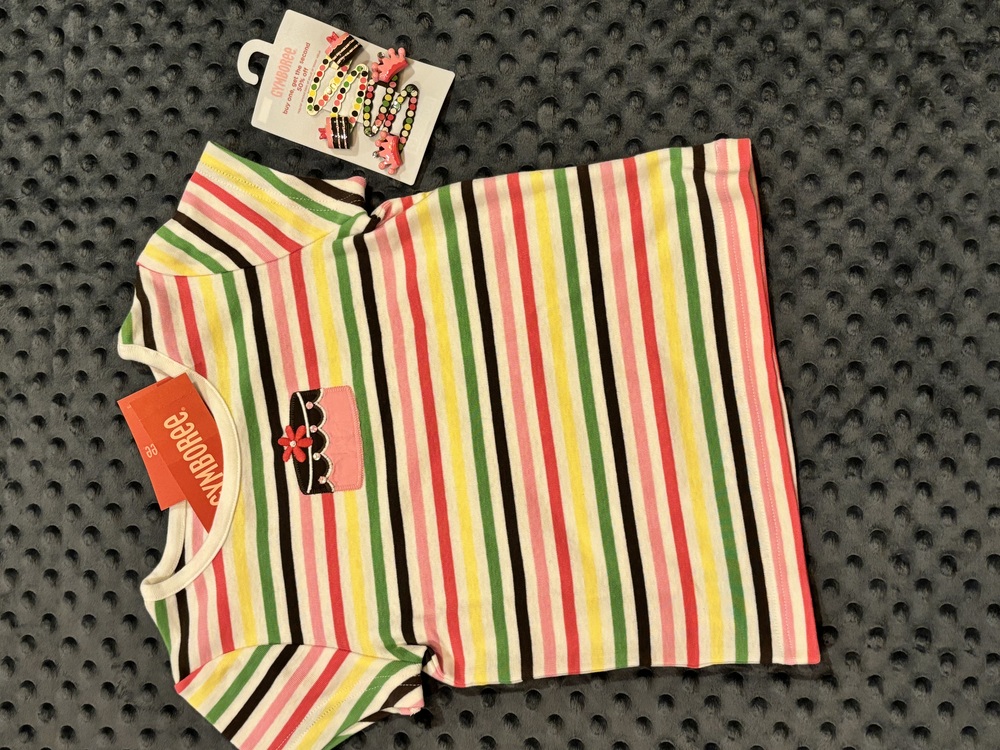 NWT Gymboree Tea For Tw Birthday Cake Tee & Hair Barrette LOT 5